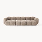 Modulares 4-Sitzer-Sofa Tayla aus Plüsch-Bouclé-Stoff