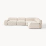 Modulares 4-Sitzer-Ecksofa Wolke aus Bouclé-Stoff