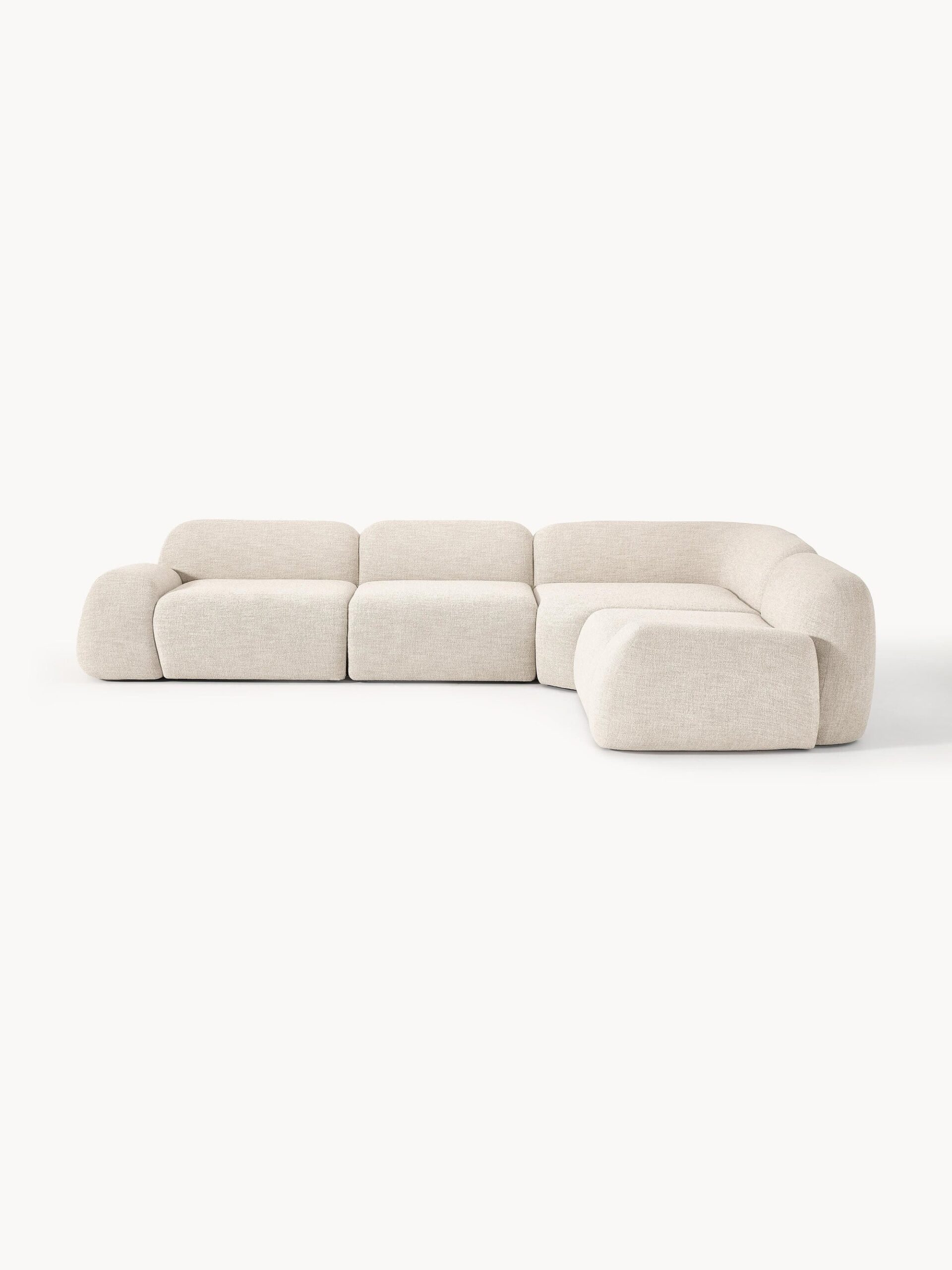 a1 Modulares 4-Sitzer-Ecksofa Wolke aus Bouclé-Stoff – Bild 1