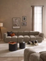 Modulares 4-Sitzer-Sofa Tayla aus Plüsch-Bouclé-Stoff – Bild 2