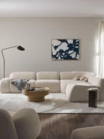 Modulares 4-Sitzer-Ecksofa Wolke aus Bouclé-Stoff – Bild 8