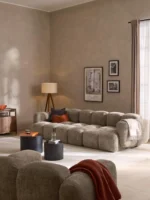 Modulares 4-Sitzer-Sofa Tayla aus Plüsch-Bouclé-Stoff – Bild 9