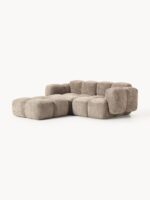 Modulares 3-Sitzer-Sofa Tayla aus Plüsch-Bouclé mit Ottomane – Bild 3