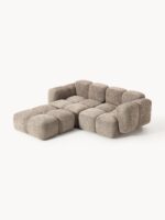 Modulares 3-Sitzer-Sofa Tayla aus Plüsch-Bouclé mit Ottomane – Bild 4