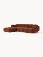 Modulsofa Tayla, 4-Sitzer, aus Bouclé-Stoff mit Hocker – Bild 3