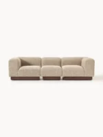 Modulares 3-Sitzer-Sofa Natalie aus Plüsch-Bouclé
