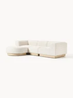 Modulares 3-Sitzer-Sofa „Natalie“ aus Plüsch-Bouclé mit Ottomane – Bild 3