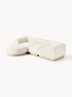 Modulares 3-Sitzer-Sofa „Natalie“ aus Plüsch-Bouclé mit Ottomane – Bild 4