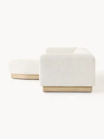 Modulares 3-Sitzer-Sofa „Natalie“ aus Plüsch-Bouclé mit Ottomane – Bild 5