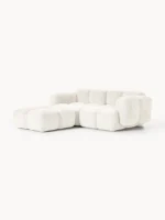 Modulares 3-Sitzer-Sofa Tayla aus Plüsch-Bouclé mit Ottomane – Bild 3