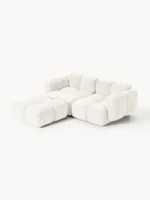 Modulares 3-Sitzer-Sofa Tayla aus Plüsch-Bouclé mit Ottomane – Bild 4
