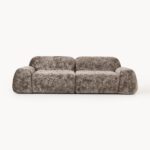 Modulares 3-Sitzer-Sofa Wolke aus Plüsch-Bouclé