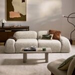 Modulares 3-Sitzer-Sofa Wolke aus Bouclé-Stoff