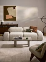 Modulares 3-Sitzer-Sofa Wolke aus Bouclé-Stoff