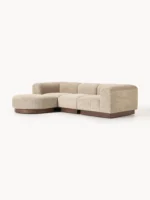 Modulares 3-Sitzer-Sofa „Natalie“ aus Plüsch-Bouclé mit Ottomane – Bild 3