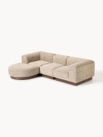 Modulares 3-Sitzer-Sofa „Natalie“ aus Plüsch-Bouclé mit Ottomane – Bild 4